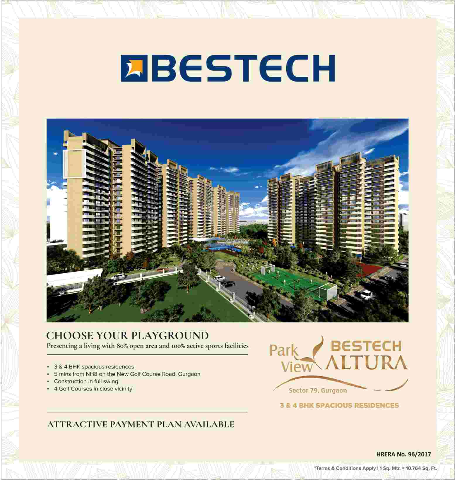 3 & 4 BHK Spacious Residences at Bestech Park View Altura, Gurgaon Update